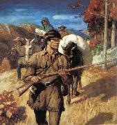 NC Wyeth Daniel Boone oil